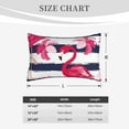thumbnail image 6 of Naloa Dark Blue Stripes and Pink Flamingos Pillowcase, Throw Pillowcase, Wrinkle-Free, Stain-Resistant with Hidden Zipper for Bedroom Sofa - 16"x24", 6 of 9