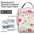 thumbnail image 2 of Floral Insulated Lunch Box Men Reusable Lunch Tote Bag with Front Pocket Cooler Tote Bag Picnic Beach, 2 of 6