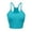 Blue, variant on Womens Seamless Ribbed High Neck Sports Bra - Racerback Padded Slim Fit Camisoles Crop Tank Top Yoga Bras