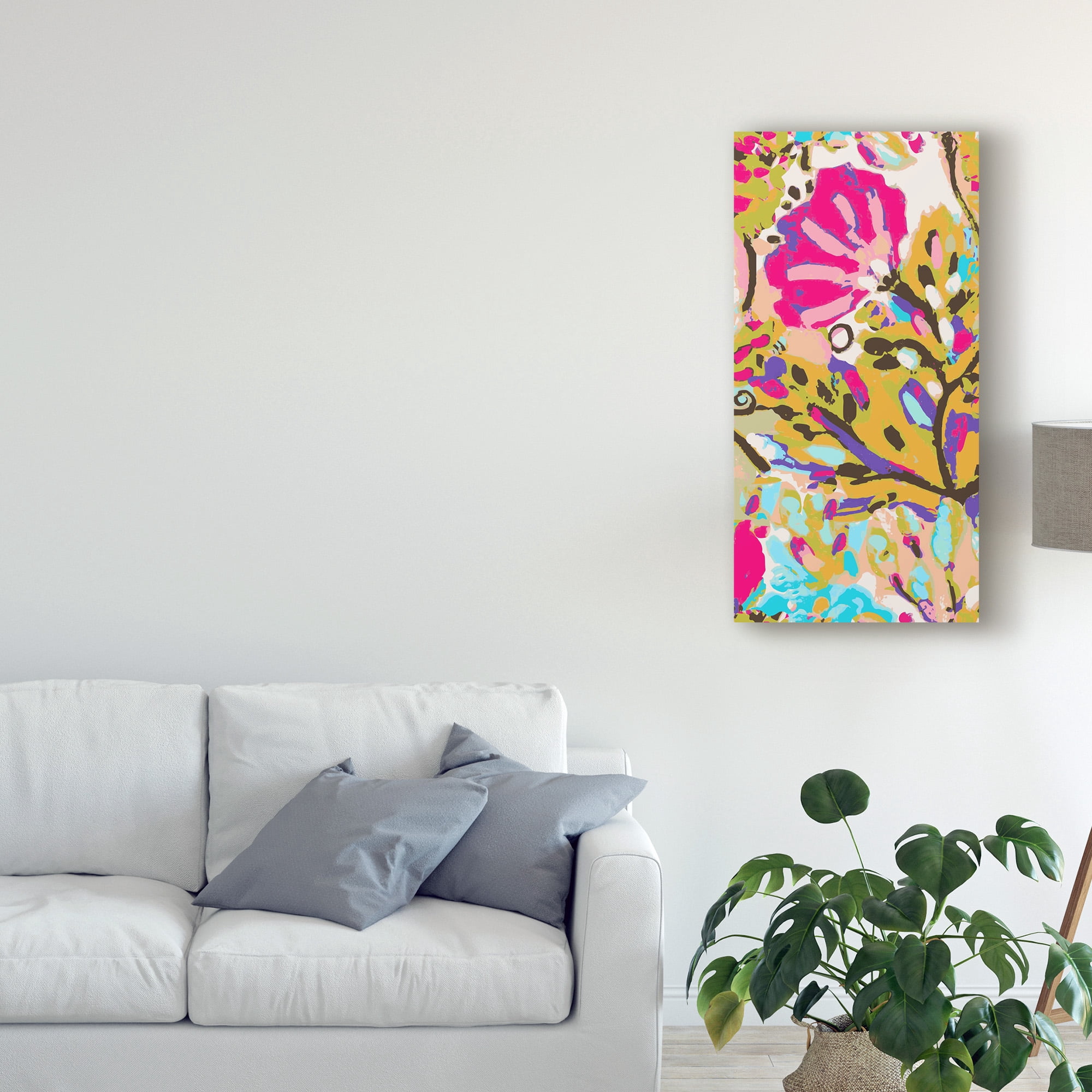 Karen Fields 'Pink Boho Floral I' Canvas Art