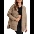 thumbnail image 2 of Chaqueta Larga con Capucha y Acolchado de Rombos para Mujer, Abrigo de Invierno de Moda, Holgado y de Gran Tamaño, Chaquetas Cálidas de Larga. Caqui M, 2 of 9