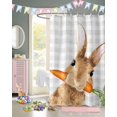 thumbnail image 3 of Easter Shower Curtain Bunny Rabbit Carrot Shower Curtains for Bathroom Decor Grey Buffalo Plaid Bath Curtains Sets for Spring Easter Bathroom Decor Fabric Waterproof Small Stall 36" X 72", 3 of 6