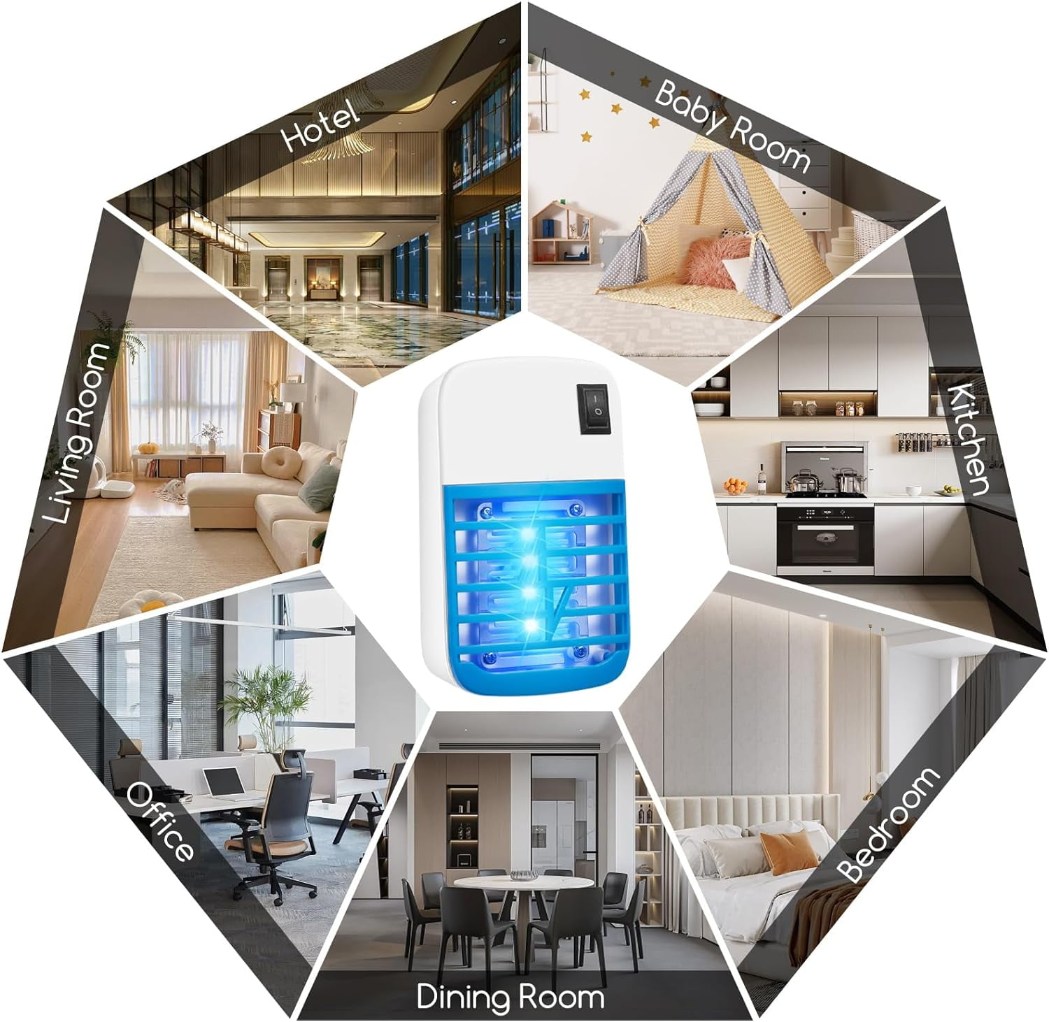 G·PEH Plug-in Insect Zapper 8 Pack Portable Bug Trap Night Effective Indoor Mosquito Killer Home Defenders