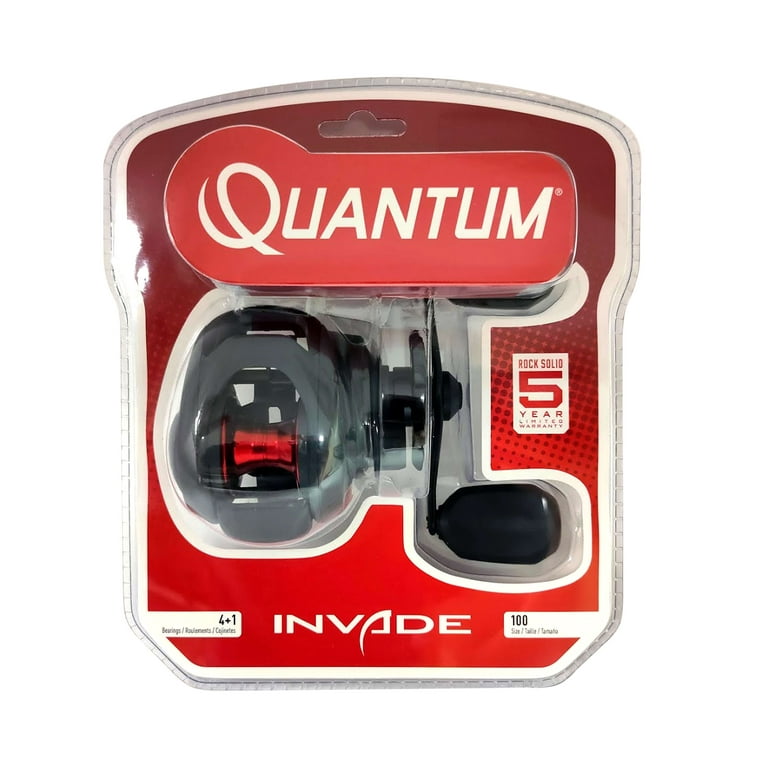 Quantum Invade Baitcast Fishing Reel, Size 100 Reel, Right-Hand Retrieve,  Continuous Anti-Reverse Clutch, Oversized Handle Knobs, Lightweight  Graphite