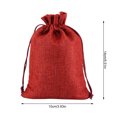 thumbnail image 2 of Inteprter 50 Uds. Bolsa de lino con cordón organizador de joyas bolsa de almacenamiento de té portátil para el hogar Almacenamiento y organización del hogar vino rojo 10x14cm Inteprter HA5722-27, 2 of 6