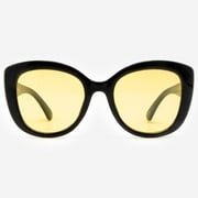 Night Vision Glasses Anti Glare Night Driving Glasses Yellow Tinted Sunglasses for Men and Women with HD Yellow Glasses for Night Driving Sun Glasses Oversized Cat Eye Barletta in Black