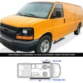 thumbnail image 6 of APS Running Boards 5 inches Silver Compatible with Chevy Express GMC Savana 1500 2500 3500 2003-2025 Full Size Van 3-Door Stainless Steel (Nerf Bars Side Steps Side Bars), 6 of 6