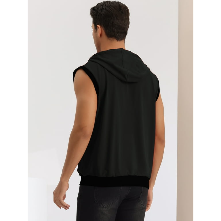 Unique Bargains Men's Hoodie Vest Zip Up Sleeveless Unique Bargains Men's Hoodie Vest Zip Up Sleeveless