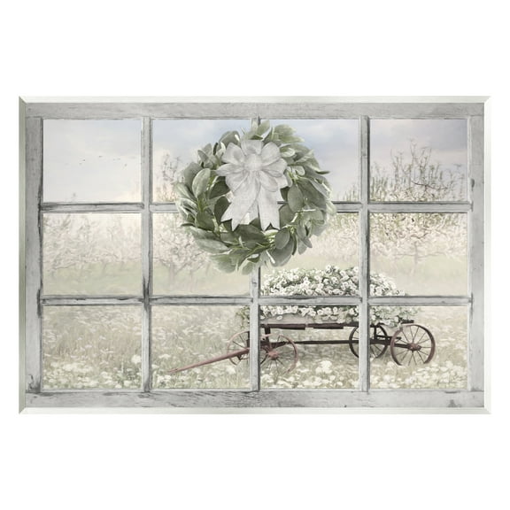 Stupell Rustic Meadow Floral Wagon Landscape Painting Wall Plaque Unframed Art Print Wall Art