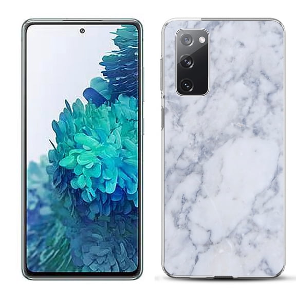 Slim-Fit Gel TPU Phone Case for Samsung Galaxy S20 FE 5G Fan Edition, by OneToughShield ® - Marble / Clouds
