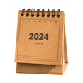 thumbnail image 4 of Calendario de escritorio pequeño 2024, calendario de escritorio de pie, calendario de encuadernación de doble alambre para escritorio, planificador , Cuero, 4 of 8