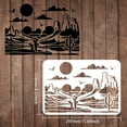 thumbnail image 2 of Desert View Stencils 29.7x21cm Plastic Gobi Desert Drawing Painting Stencils Cactus Sun Birds Pattern Wall Stencils Reusable Stencils for Painting on Wood Floor Wall and Tile, 2 of 9