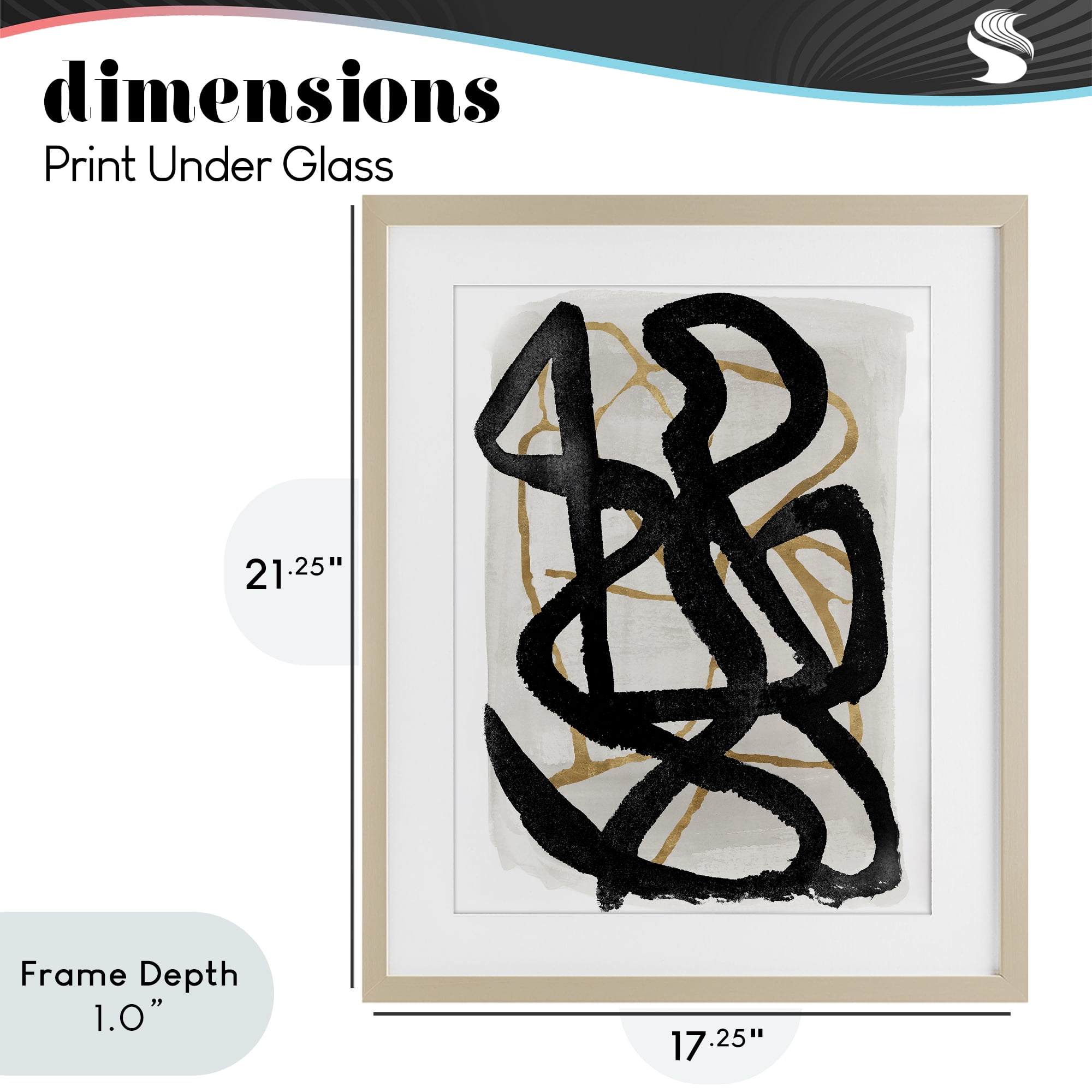 Stupell Industries Hindsight Black & Beige Birch Framed Print Under Glass, design by Lucille Price