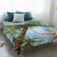 thumbnail image 4 of Coastal Beach Blanket Soft Cozy Warm Throw Blanket for Couch, Plush Fuzzy Flannel Fleece Blankets for Sofa, Oil Painted Tropical Palm Tree Starfish Bed Blankets Lightweight Gifts for Women, 30"x40", 4 of 9