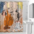 thumbnail image 4 of Shower Curtain for Bathroom Boho Retro Sketch Western Cowboy Waterproof Bath Curtains Shower Curtains with Hooks,Abstract Style Desert Cactus Bathroom Curtain Privacy Drapes for Bathtubs 72x72in, 4 of 9