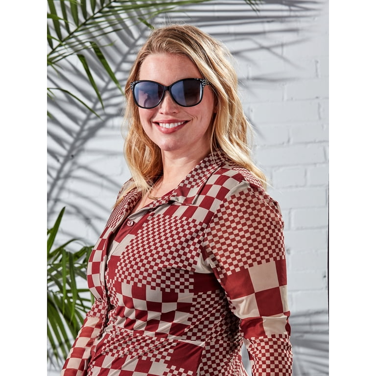 Foster Grant Women's Cat Eye Black Sunglasses, Jeweled photo 4