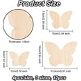 thumbnail image 2 of 12pc 3 Sizes Unfinished Wooden Butterfly Shaped Blocks Tray Plates Blank Cutouts Display Pieces for Home Kitchen Office Shelf Coffee Bar Decor - 1.8cm Thick, 2 of 6