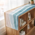 thumbnail image 6 of Ombre Blue Coastal Table Runner, Summer Ocean Beach Gradient Waves Beige Cotton Linen Table Runners 70 Inches Long, Dresser Scarf Runner for Dining/Kitchen/Coffee/TV Stands/Cabinets 13''x70'', 6 of 9
