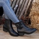 thumbnail image 5 of NECHOLOGY Botas Mujer Zapatos Botines para mujer Botas de tacón grueso con punta puntiaguda de tamaño zapatos de cuero para mujer botas ligeras de encaje occidental para otoño e invierno (Black 8), 5 of 7