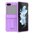 thumbnail image 4 of ELEHOLD Rugged Case for Samsung Galaxy Z Flip 5, Hybrid Heavy Duty Shockproof Case with Foldable Hidden Kickstand Belt Clip Holster Full Body Protective Case for Samsung Z Flip 5,Purple, 4 of 7