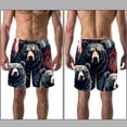 thumbnail image 3 of luoweisi Men's Beach Shorts Quick Dry Swim Trunks with Mesh Lining American Flag and Animals XL, 3 of 5