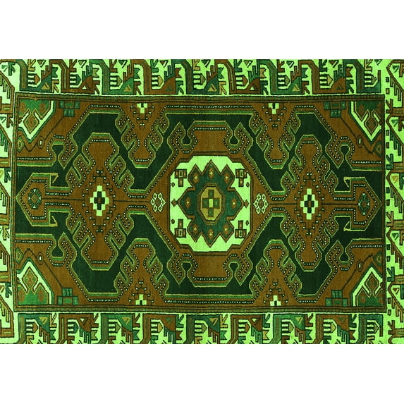 Ahgly Company Indoor Rectangle Persian Green Traditional Area Rugs, 7' x 9'