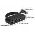 thumbnail image 3 of Car Charger Adapter One to Three QC3.0 USB PD Fast Charging Splitter 120W Multi Port Cigarette Lighter Expansion for Vehicle Electronic Devices 12V 24V, 3 of 8