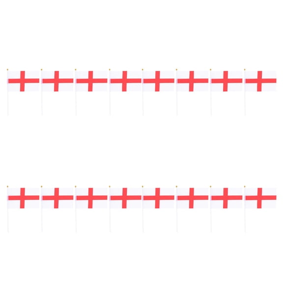 OUNONA 40 pcs Soccer Game Cheering Flags Patriotic Small Hand Flags Decorative England Flags
