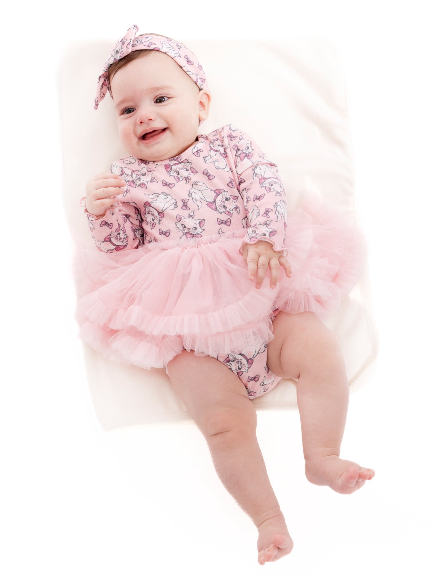 Disney Classics Marie Baby Girls Tutu Dress Bodysuit with Matching Headband Set, 2 Piece, Sizes Newborn-24M