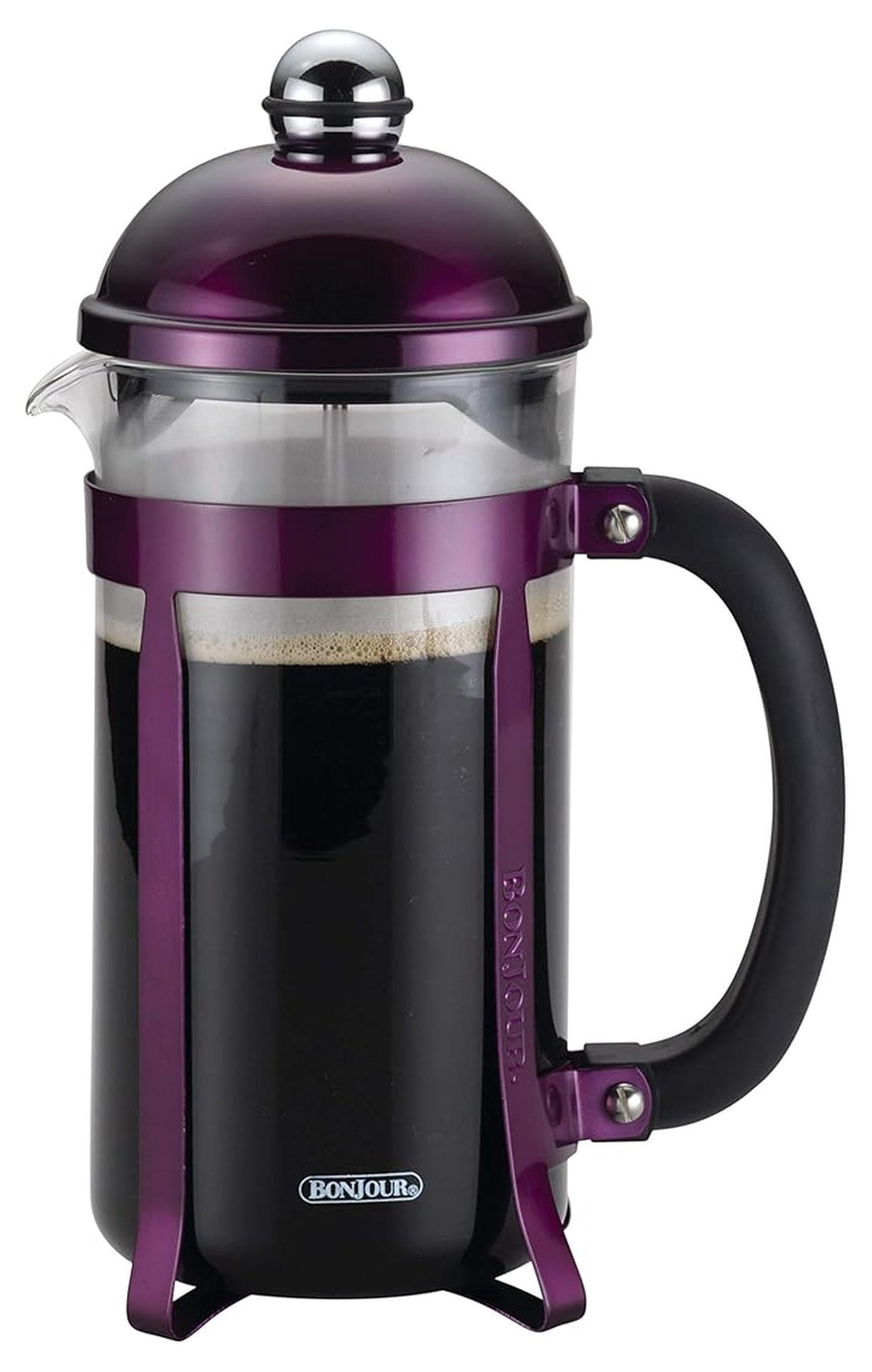 BonJour Coffee 8-Cup Maximus French Press, Purple, Stainless Steel