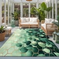 Area Rug 3x5ft, Spring Green Leaves Gold Line Washable Rugs for Living ...