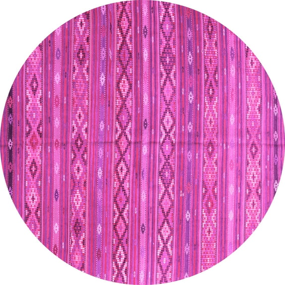 Ahgly Company Indoor Round Oriental Pink Traditional Area Rugs, 5' Round