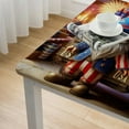 thumbnail image 4 of BANET  Patriotic Gnome 4th of July Tablecloth Rectangle, Independence Day Memorial Day American Flag Stars Balloons Table Cover Protector for Indoor Outdoor Home Dinner Decor White, 4 of 7