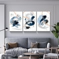 thumbnail image 3 of 3 Piece Abstract Wall Art Blue Paintings Minimalist Wall Decor Graffiti Poster Modern Artwork Picture HD Canvas Print,Framed for Living Room Bedroom Bathroom, 12"x16"x3 Panels, 3 of 7