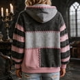 thumbnail image 4 of Meltox Womens Hooded Sweatshirt with Pocket Lightweight Fleece Pullover Long Sleeve Relaxed Fit Patchwork Graphic Hoodie Top Black L, 4 of 8