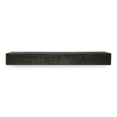 48" L x 5.5" H x 6.25" D Rough Hewn Midnight Black Fireplace Mantel