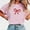 Pink, variant on BLTIBY Womens Valentines Shirts Summer Short Sleeve Crewneck Bow Graphic Tops Casual Fashion Pullover Blouse Pink S