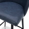 thumbnail image 4 of CHITA 27" Swivel Upholstered Counter Bar Stools set of 3 with Back & Metal Legs, Faux Leather in Navy Blue, 4 of 10