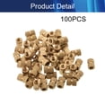 thumbnail image 4 of HUGFEGWE M5x7mm Female Thread Knurled Nuts,100PCS Hx10mm OD Brass Threaded Insert Embedment Nuts Hydraulic Welded Joint Injection Molding Assortment Kit for 3D Printing Injection Molding CJB91-25001, 4 of 7