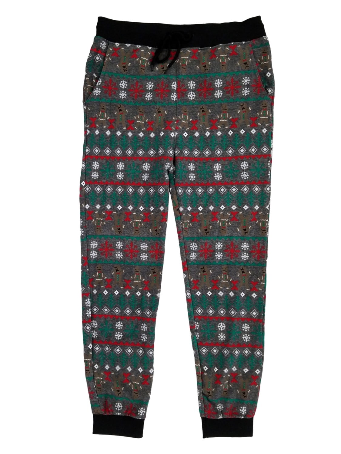 Seven Oaks - Mens Gray Christmas Gingerbread Man Jogger Pants Sleep ...