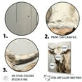 thumbnail image 3 of Designart "Minimalist Portrait Of A Beige Cow I" Animals Cow Floater Framed Wall Art Living Room, 3 of 5