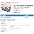 thumbnail image 2 of Left Exhaust Manifold - Compatible with 2007 - 2011 Jeep Wrangler 3.8L V6 2008 2009 2010, 2 of 2