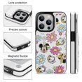 thumbnail image 3 of Funda tipo cartera de Mickey Mouse para iPhone 14 Pro con tarjetero, tapa trasera tipo libro de piel sintética con función atril, ranuras para tarjetas, cierre magnético doble, antigolpes, 3 of 6