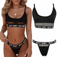 thumbnail image 4 of Conjunto De ropa interior Sexy para mujer con Letras De tres puntos huecos/ropa interior femenina/ropa De baño deportivapangjing, 4 of 4