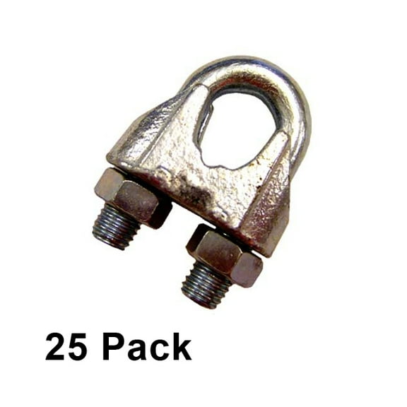 3/16" Zinc Plated Malleable Wire Rope Clip (25 Pack)