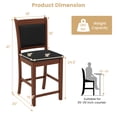 thumbnail image 3 of Gymax Upholstered Counter Stool Set of 2 w/ Solid Rubber Wood Frame Ergonomic Backrest, 3 of 8