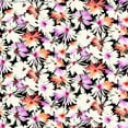 thumbnail image 3 of Challis Rayon Printed Nazly Woven Daisy Floral Dress Fabric (GREY/FUSCHIA/IVORY, ByYard), 3 of 3