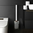 thumbnail image 2 of AYktou Wall Mounted Toilet Brush and Holder Set, Compact Long Handle Bathroom Toilet Bowl Brush Space Saving Hemispherical 360° Cleaning Brush with Sealing Cover Drainage Cup, 2 of 8