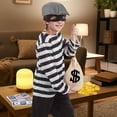 thumbnail image 6 of Forfamy Robber Costume Set Burglar Thief Accessories Black & White Striped T-Shirt Black Eye Mask Swag Bag for Criminal Halloween Carnival Party Cosplay, 6 of 7