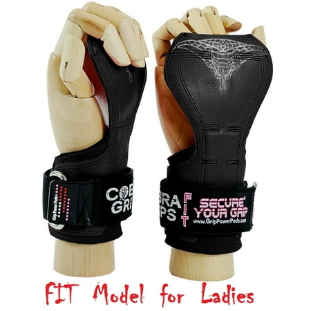 Cobra Grips FIT Black Rubber For Ladies Best Weight Lifting Versa Gloves Heavy Duty Straps For